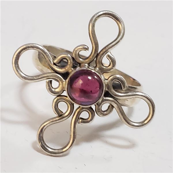 JP1066-158 SILVER GARNET RING