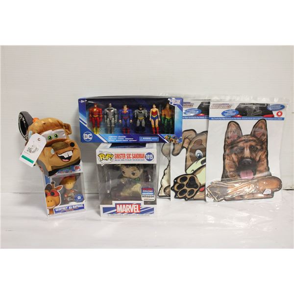 LOT OF MISCELLANEOUS ITEMS FUNKO AND DC