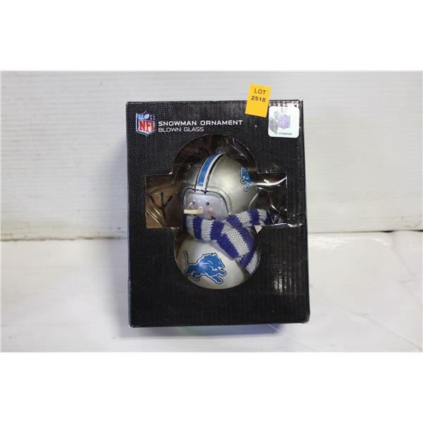 NFL SNOWMAN ORNAMENT BLOWN GLASS NEW
