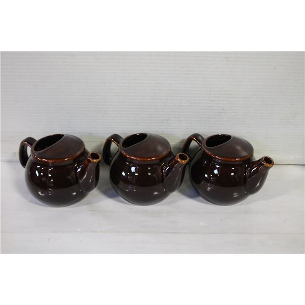 3 PCS CLASSIC VINTAGE SADLER BROWN LUSTRE GLAZE