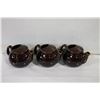 Image 1 : 3 PCS CLASSIC VINTAGE SADLER BROWN LUSTRE GLAZE