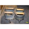 TWO GALVANIZED STEEL "WHITE" BRAND MOP BUCKETS