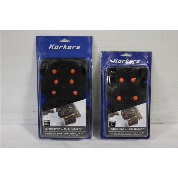 2 PACK KORKERS ULTRA ICE CLEAT CARDBOARD PACK NEW