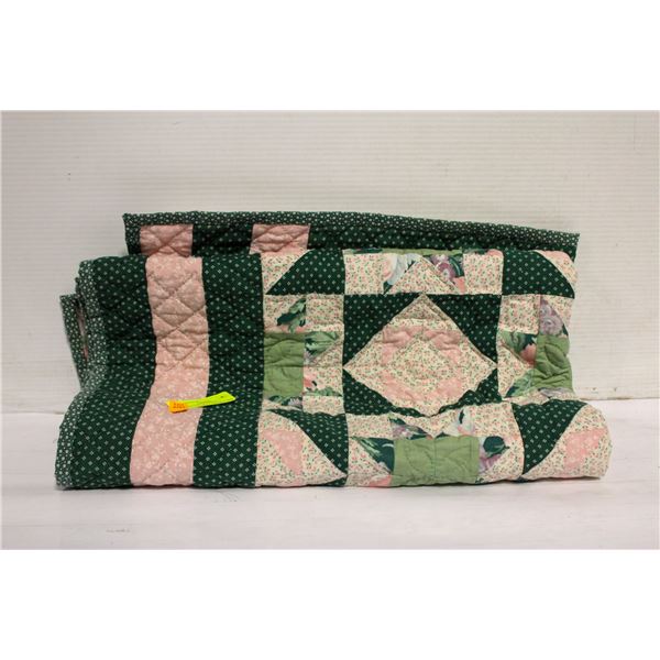 VINTAGE STAR BLANKET PATCHWORK QUILT LAP BLANKET