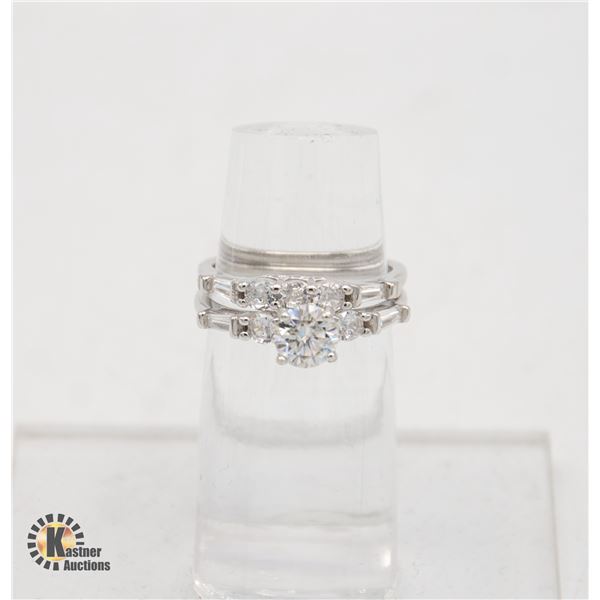 #1385-TWO PIECE WEDDING SET WITH 0.60 CT GRA