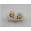 Image 2 : 24) GOLD TONE WITH PEARL STUD EARRINGS.
