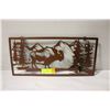 Image 1 : METAL ART BISON IN THE WOODS WALL CLOCK-ESTATE