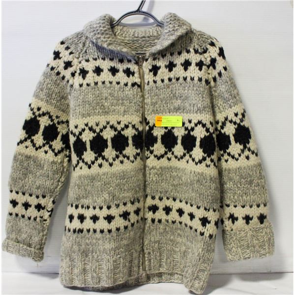 B.C. COWICHAN WOOL MEDIUM YOUTH ZIP FRONT SWEATER