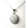 Image 1 : 18)  NATURAL OVAL BEZEL SET MOONSTONE PENDANT