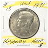 Image 1 : 12)  FROM USA, 1971 KENNEDY 1/2 DOLLAR.