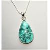 Image 1 : 22)  PEAR SHAPED RUTILATED AQUA GREEN