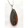 23)  ELONGATED POLYCHROME JASPER PENDANT ON