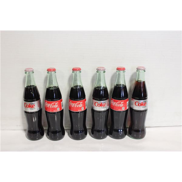 6 FULL COLLECTOR COKE BOTTLES - ESTATE