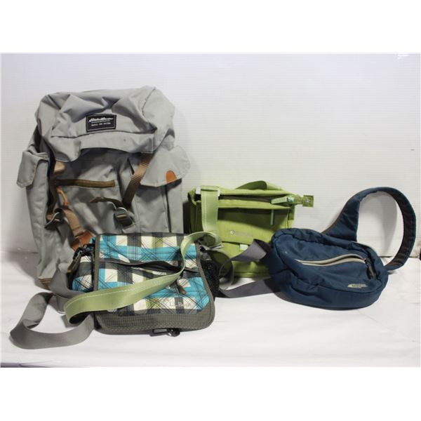 EDDIE BAUER KNAPSACK, LL BEAN,MEC  PURSES