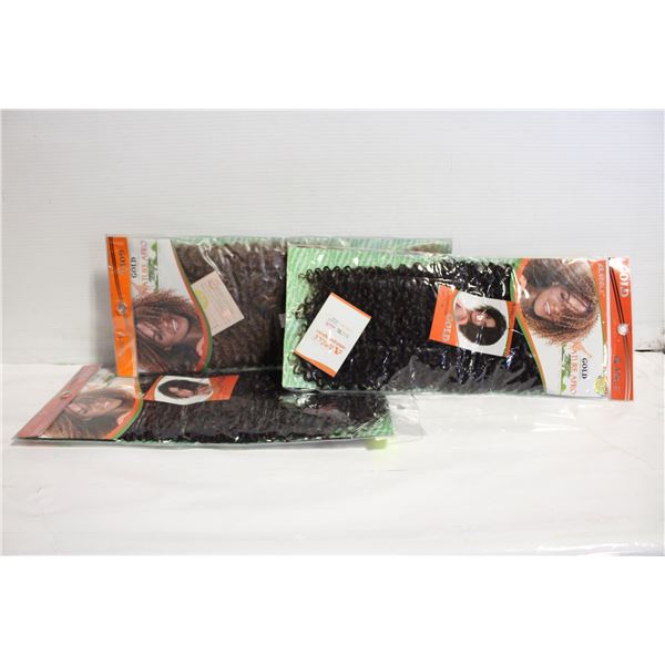 3 NEW PKG OF NOBLE GOLD WOMENS NATURE AFRO