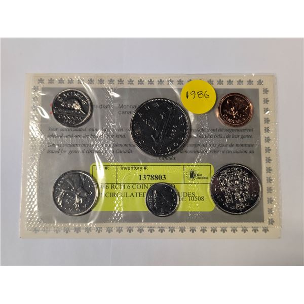 1986 RCM 6 COIN SEALED UNCIRCULATED SET INCLUDES