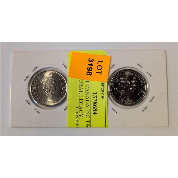 2000 MINT CANADA 25C TWO COIN SET NATURAL LEGACY