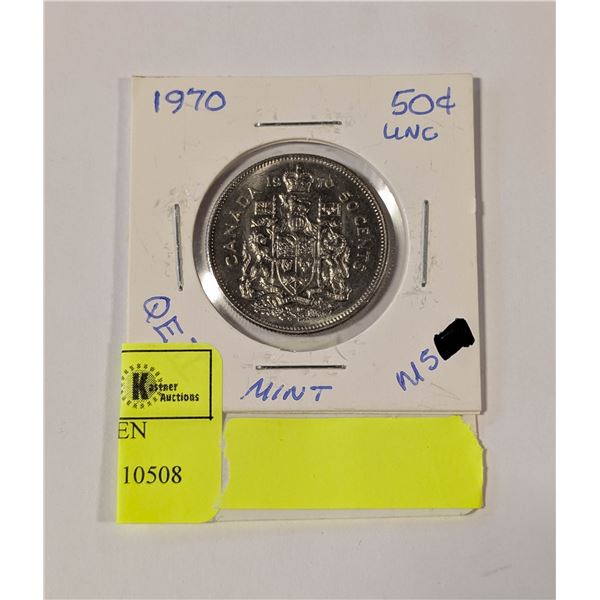 1970 MINT CANADA 50C QUEEN ELIZABETH 2