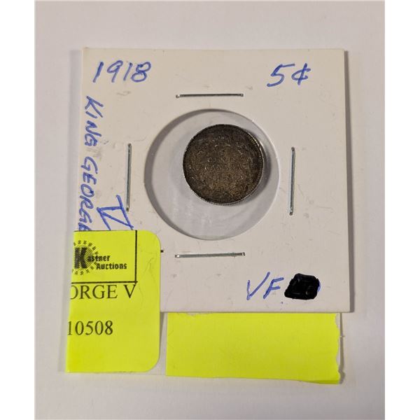 1918 VF CANADA 5C KING GEORGE V