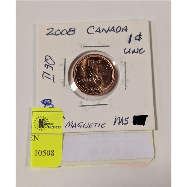 2008 MINT CANADA 1C QUEEN ELIZABETH 2 - MAGNETIC