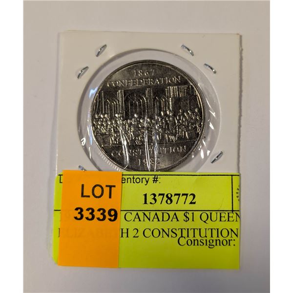 1982 MINT CANADA $1 QUEEN ELIZABETH 2 CONSTITUTION