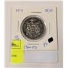 Image 1 : 1971 PL CANADA 50C QUEEN ELIZABETH 2 (CAMEO)