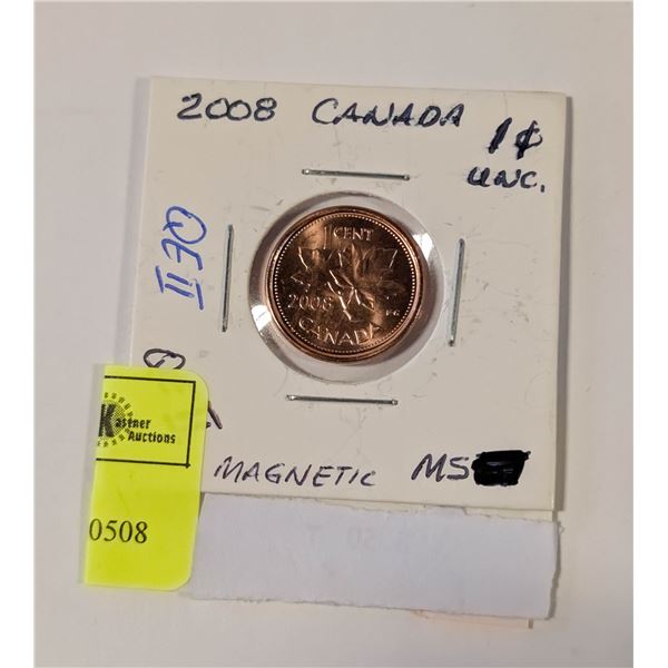 2008 MINT CANADA 1C QUEEN ELIZABETH 2 - MAGNETIC