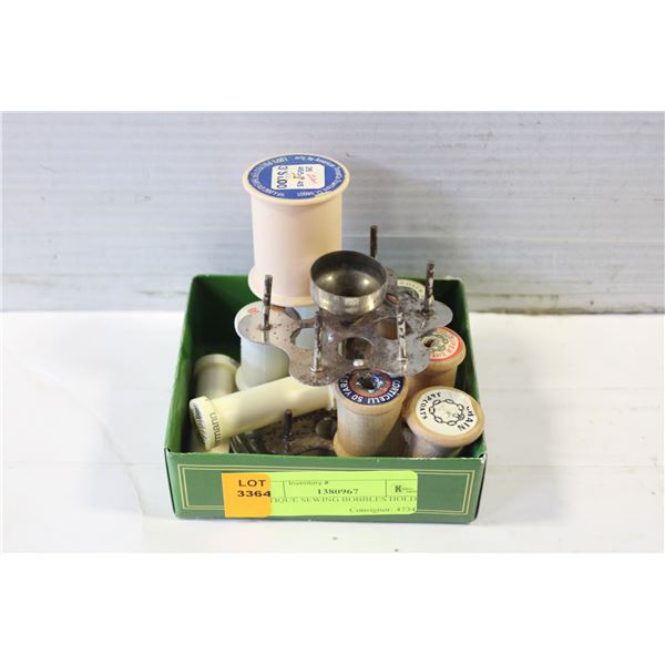 ANTIQUE SEWING BOBBLES HOLDER