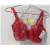 NEW RED LACE BRA, SIZE ADJUSTABLE FROM 36C-40C