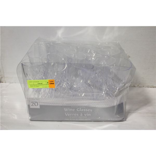 NEW PREMIUM 20 PACK PLASTIC WINE GLASSES