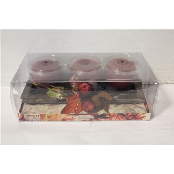 NEW CLAIR DE LUNE CANDLES AND HOLDER