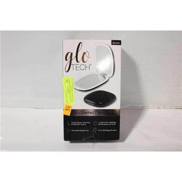 NEW GLO TECH RECHARGEABLE LED COMPACT MIRROR