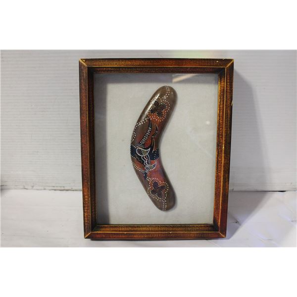 FRAMED AUSTRALIAN BOOMERANG 11" X 9"