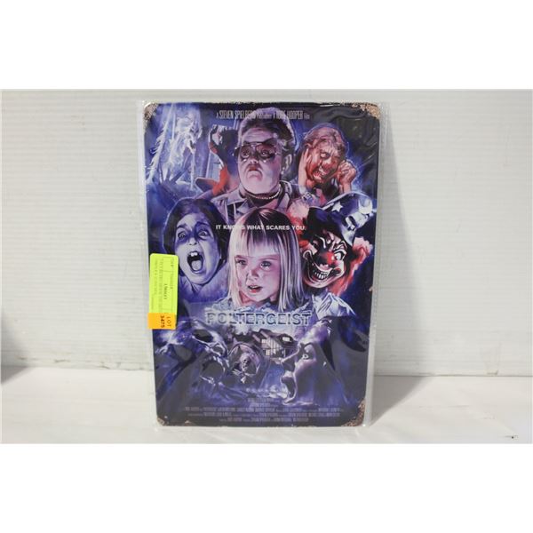 2 PCS RETRO MOVIE TIN DECOR 1980'S 8 X 12 INCHES