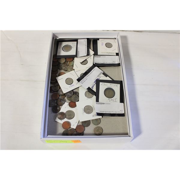 LARGE LOT OF ASSORTED COINS AND INCLUDES SOME