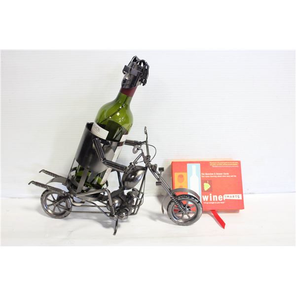 MOTORCYCLE METAL WINE BOTTLE HOLDER &