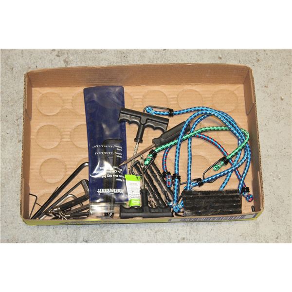 BUNGEE CORDS, ALLEN KEYS, TIRE REPAIR TOOLS