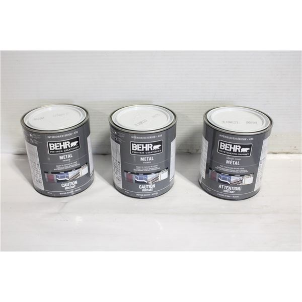 BEHR METAL  PRIMER  INDOOR/EXTERIOR THREE X 931