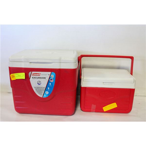 2X COLEMAN COOLERS, SIZE 4.5 L & 8.5 L