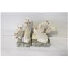 Image 1 : PAIR OF ALABASTER HORSE HEAD BOOKENDS
