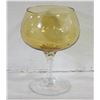 VINTAGE EMPOLI AMBER GLASS COMPOTE- 9.5" TALL