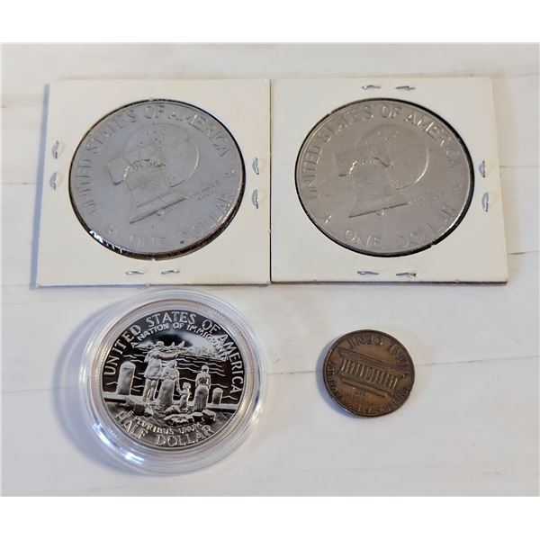 LOT OF 3 OLD USA COINS WITH MAGIC DIME/CENT