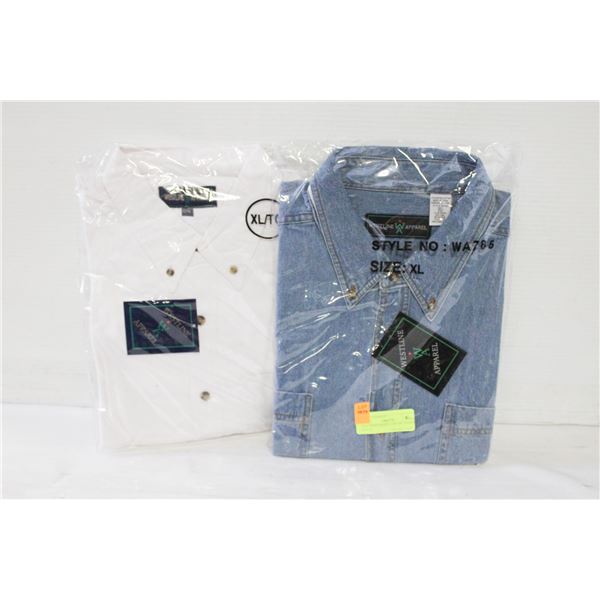 NEW MEN'S SHIRTS 1DENIM 1WHITE SIZE XL