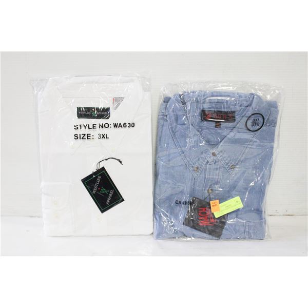 NEW MEN'S SHIRTS 1DENIM 1WHITE SIZE 3XL
