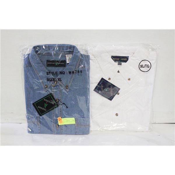 NEW MEN'S SHIRTS 1DENIM 1WHITE SIZE XL