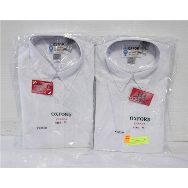 NEW MEN'S SHIRTS 2 OXFORD WHITE SIZE M