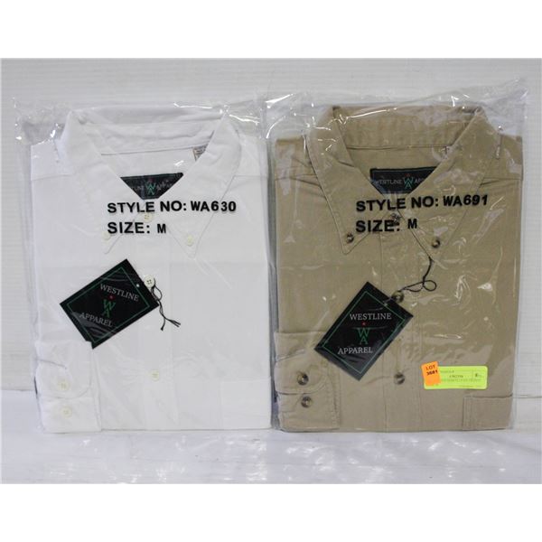 NEW MEN'S SHIRTS 1TAN 1WHITE SIZE M