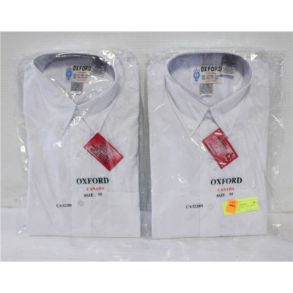 NEW MEN'S SHIRTS 2 OXFORD WHITE SIZE M