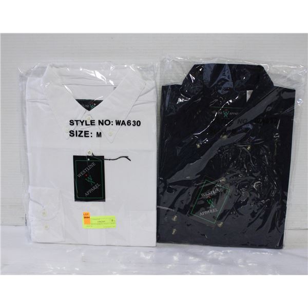 NEW MEN'S SHIRTS 1NAVY 1WHITE SIZE M