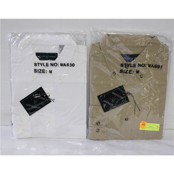 NEW MEN'S SHIRTS 1TAN 1WHITE SIZE M